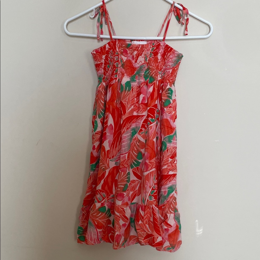 gbgirls‎ Tropical Orange Leaf Dress Size Medium